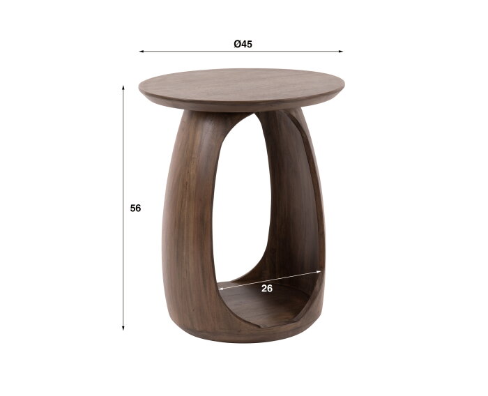 Bijzettafel flow D45 solid - Massief acacia glaze brown