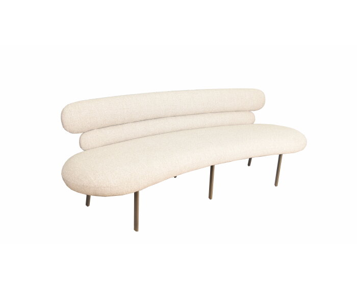 Eetkamerbank Imola gebogen - Rhythm liver 10 - anodic bruin - 180 cm