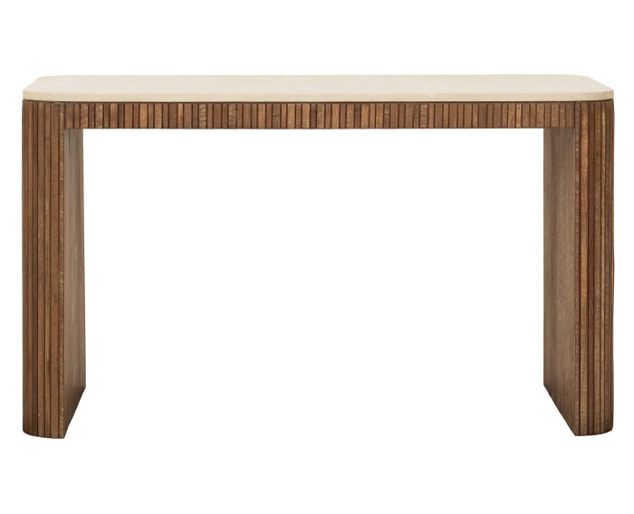 DTP home Lagoon bureau teakhout en Mortex naturel / beige - 130 x 60 x 76 cm