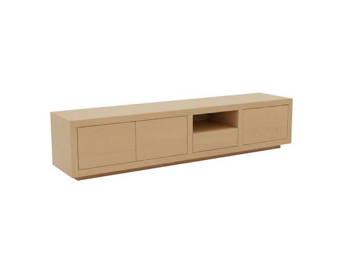 Tampere TV dressoir 190 met 3 deuren, 1 lade en 1 open vak, Dark Chocolate - Oak Collection