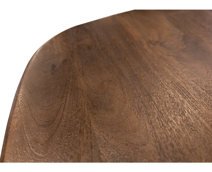 Eettafel Addo rechthoekig met ronde hoeken Mangohout 200x105x76 cm - Japandi - Espresso Brown