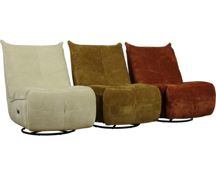 Elektrische relaxfauteuil Thirza Stella Natural 1 beige met schommelfunctie en accu