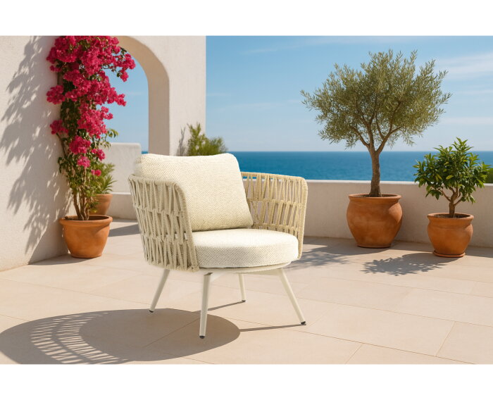 Loungestoel Sophia draaibaar 360&deg; tuin - Beige