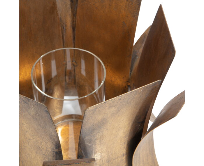 Course Windlicht Metaal Antique Brass - BePureHome