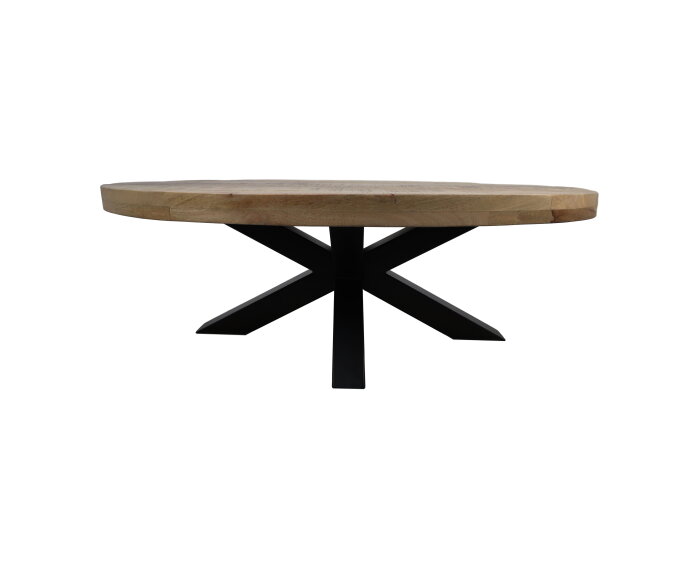 Ovaal tafelblad Portland - 130x80x5 - Naturel - Mangohout