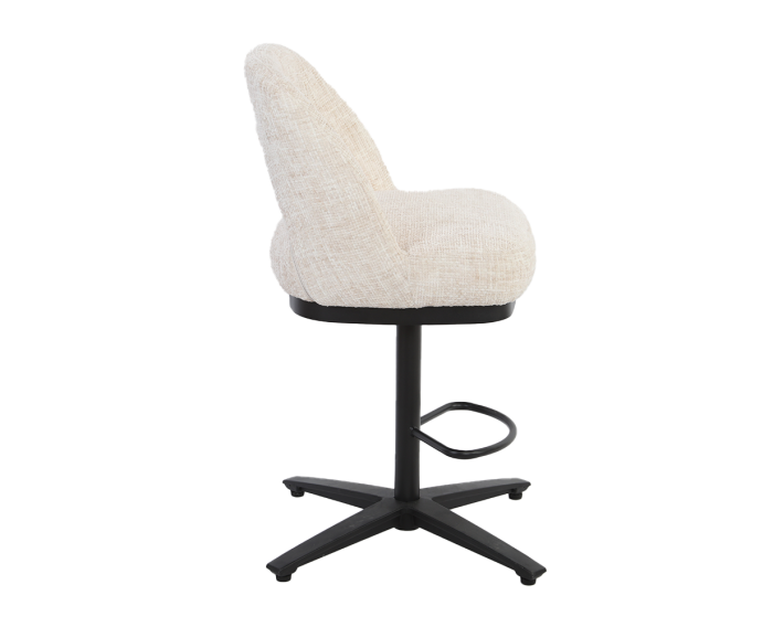 Caldes Barstoel - fabric Ted 24 off-white (draaibaar)