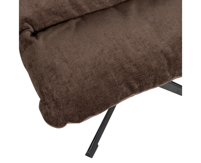 YARO DRAAIBARE FAUTEUIL MET HOCKER ESPRESSO - WOOOD