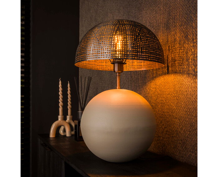 Tafellamp 1L sphere natural L - Natural grey