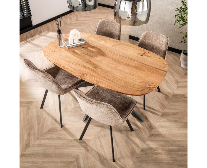 Eettafel Kopenhagen Deens ovaal Acacia 150x90 cm - Naturel
