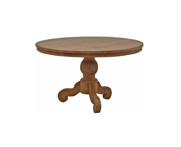 Ronde TEAK eettafel Dingklik met bolpoot-130 cm