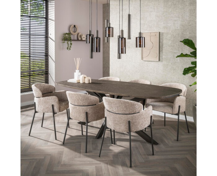 Eettafel 215 Bronvik deens ovaal - Bronze liquid metal