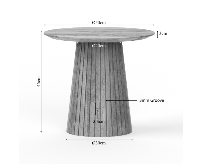 Salontafel Solana | 50 cm | Taupe