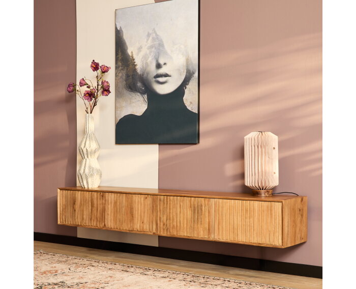 Zwevend tv meubel Madison Naturel | 200 cm