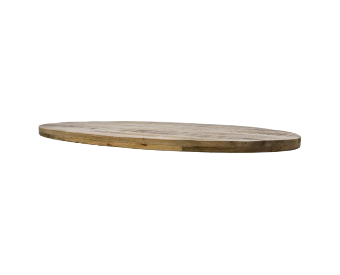 Ovaal tafelblad Portland - 130x80x5 - Naturel - Mangohout