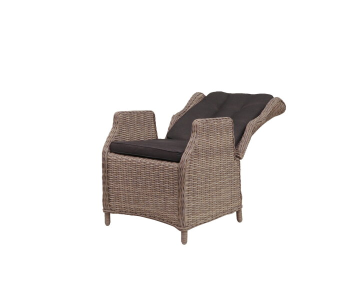 DARWIN ADJUSTABLE DINING CHAIR - RATTAN MIXED BROWN  -  ROYAL DARK GREY