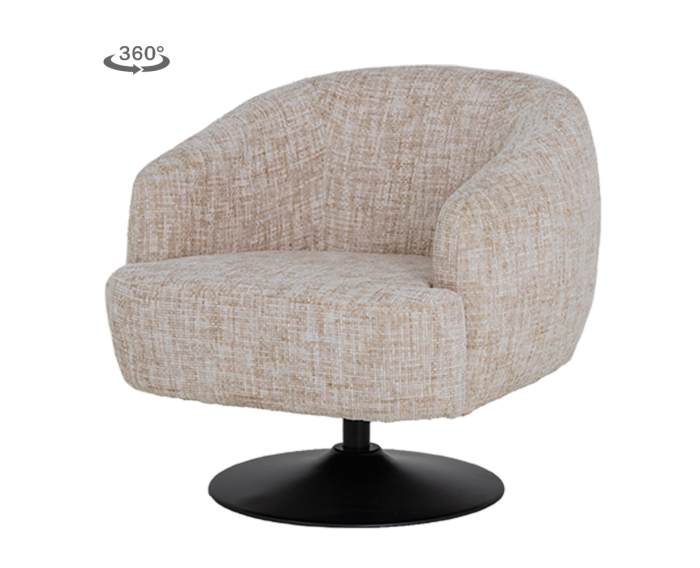 Barga Fauteuil - fabric TED 24 off white (draaibaar)