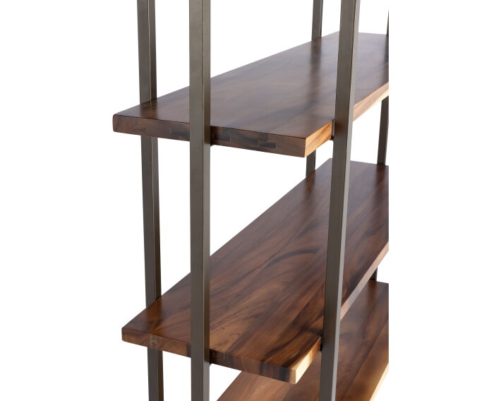 Bookrack Flare Low , 3 open racks (Knock Down),145x130x40 cm, suar wood