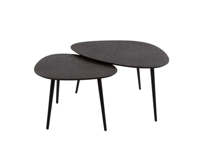 Salontafel Trinity set van 2 driehoekig metallic - Grijs