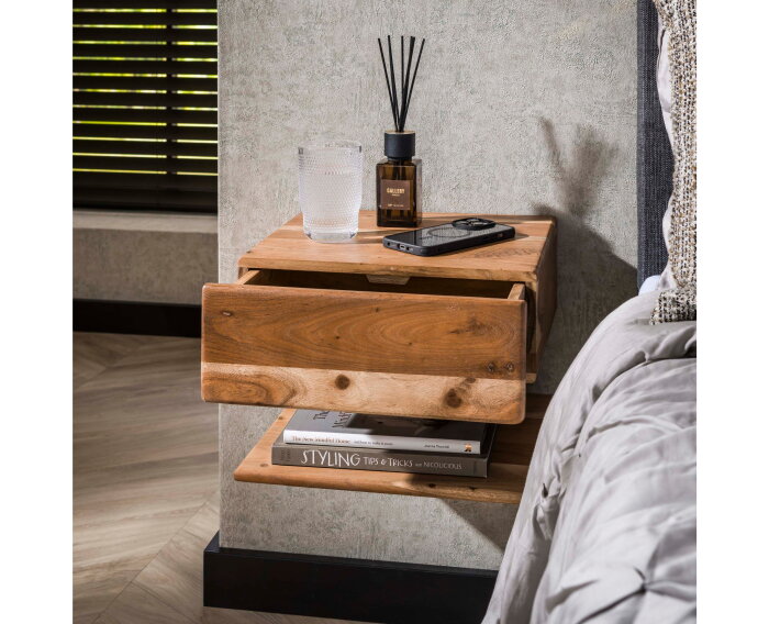 Nachtkastje Shelve zwevend acacia