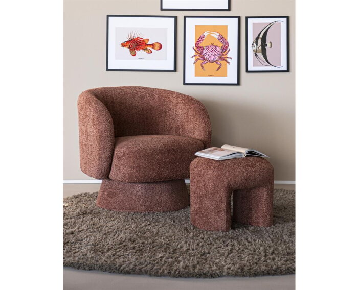 Fauteuil Balou draaibaar boucle - Terra | BY-BOO