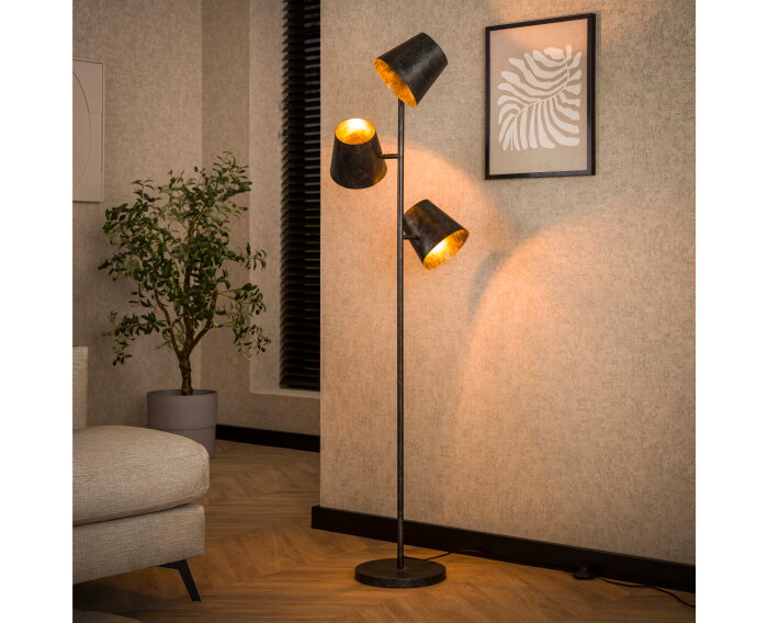 Vloerlamp 3x &Oslash;18 Kinetic - Charcoal