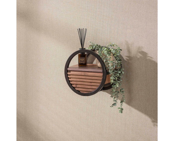 Wandschap Circular 1L &Oslash;30 - Massief acacia bruin