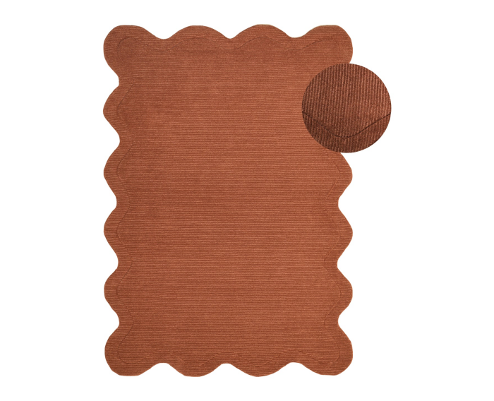 by fonQ Scallop Vloerkleed - Wine Red - Organisch - 120 x 170 cm