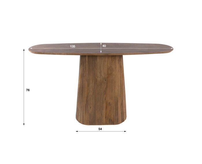 Eettafel Wave Centro D150 - Massief mango zand