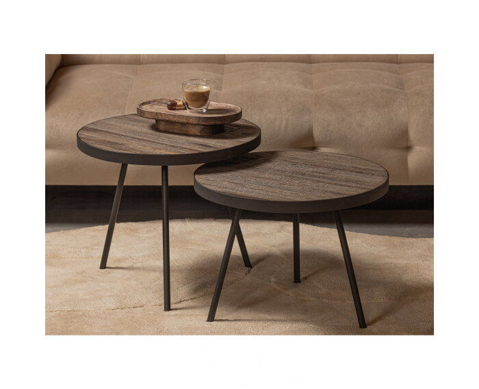 Maxime Bijzettafel Recycled Hout Naturel 46xØ54cm - WOOOD Exclusive