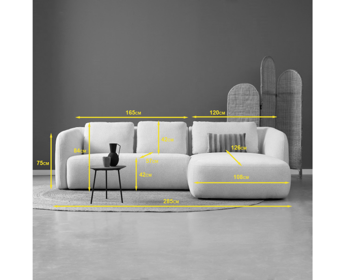 Hoekbank CLOUD met chaise longue links - Beige