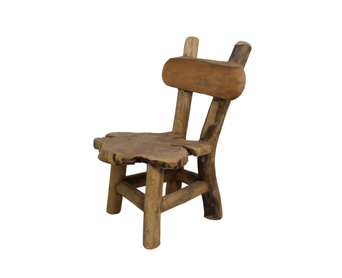 Kinderstoel Flintstone - oud teakhout