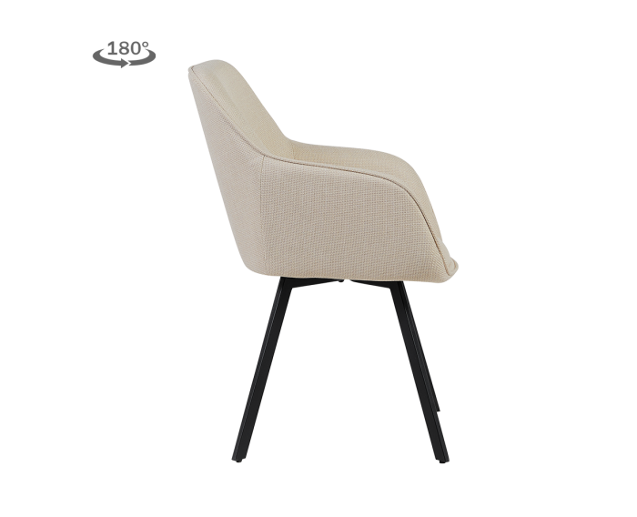 Tower Living eetkamerstoel Borgo met armleuning draaibaar - Bjorn 24 Beige