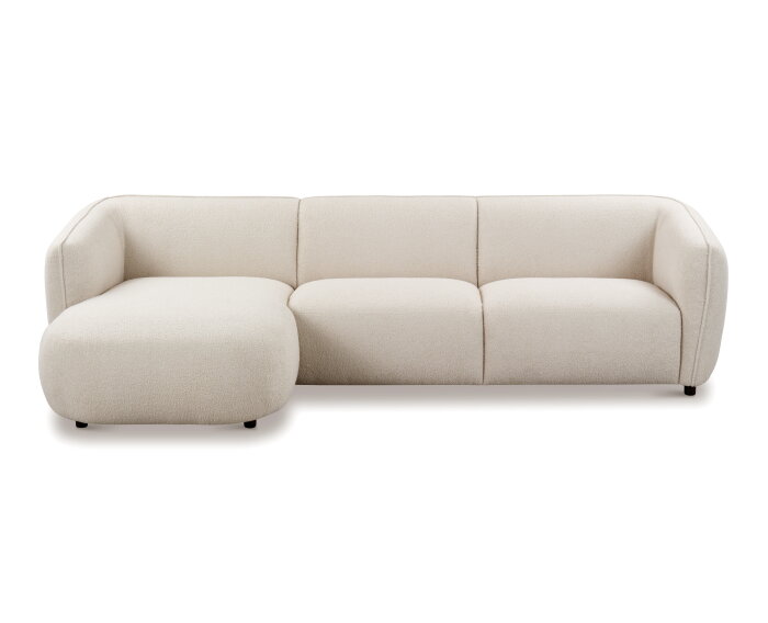 Hoekbank Valerie Bouclé met Chaise Longue Links 279x150 cm – Beige - Japandi