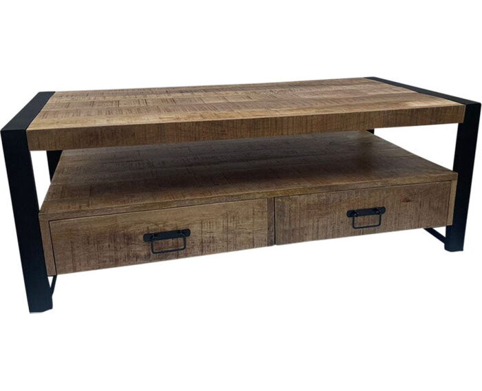 Salontafel Britt met 4 Laden mangohout 120x60x45 cm