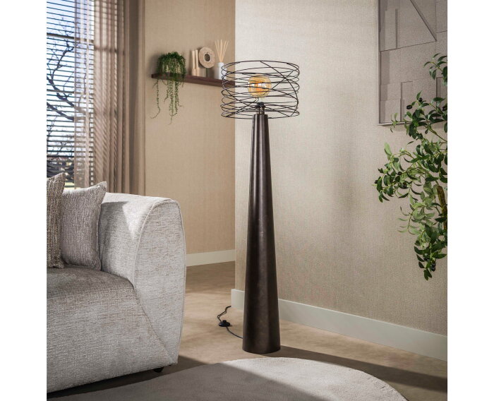 Vloerlamp Curl 1L - Urban bruin