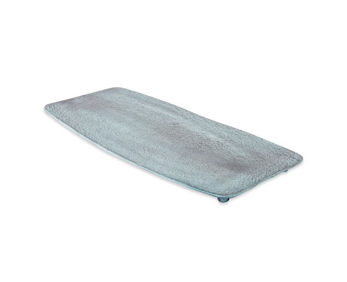 Blue Patina Rectangular Decorative Plate Large