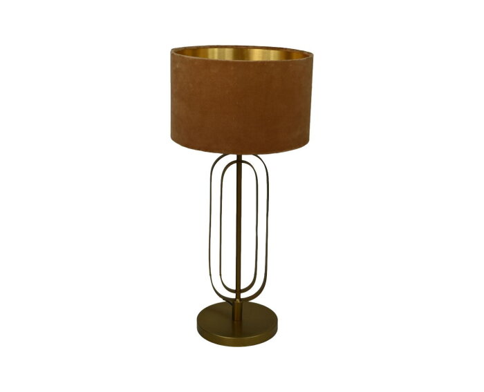 Ronde lampenkap - ø32x20 - Beige/goud - Velours