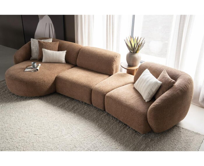 SEVN Marit modulaire hoekbank Yarra Nougat - 411x130 cm - Zelf samen te stellen