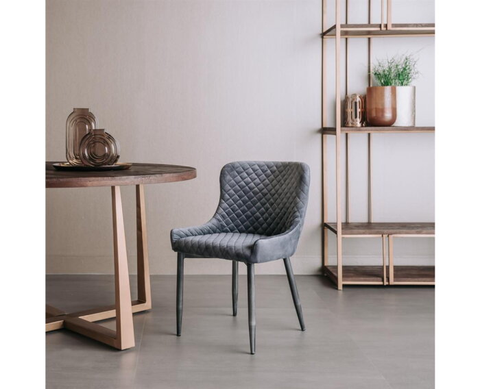 Oledo Stoel - fabric Bluvel 14 grey
