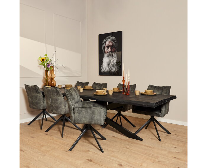 Boomstamtafel Boston Black | 300 cm