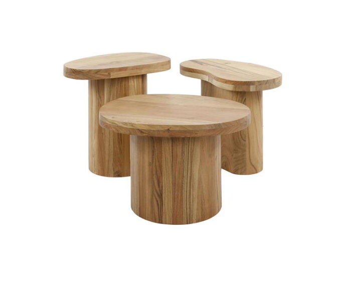 Salontafel set/3 shape - Massief acacia naturel