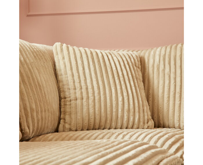 MySofa Teddy U-bank Ribstof - Beige