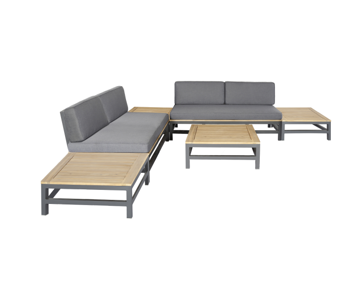 Loungeset Betis acacia teaklook - 6 delig - modulair