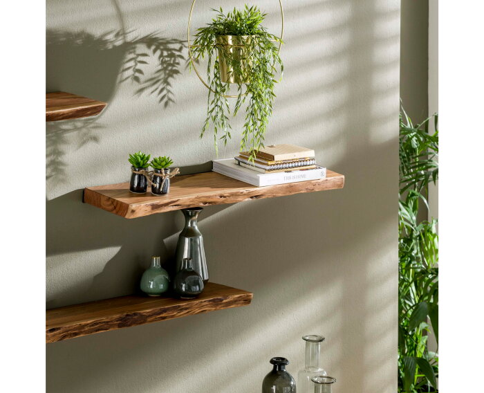 Wandplank Edge 90 cm Acacia - Naturel