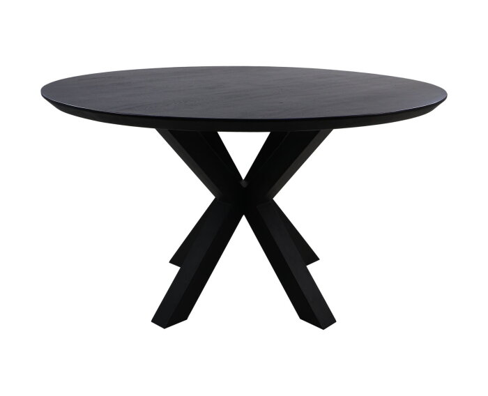 Ronde eettafel Zurich - ø130x76 - Zwart - Acaciahout/metaal