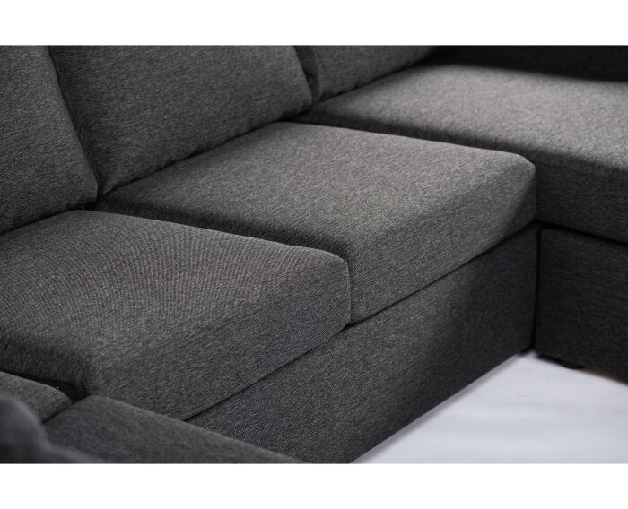 U-bank Westminster 6-zits Antraciet – Hoek Links/Rechts – Stof Dortmund 1115 – 285x285 cm