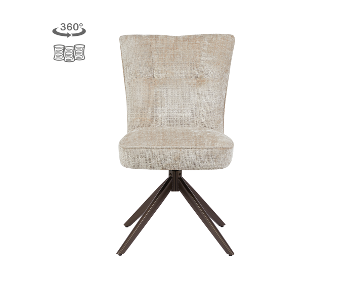 Bardi Stoel - Cremona 14 beige - Anodic (draaibaar)