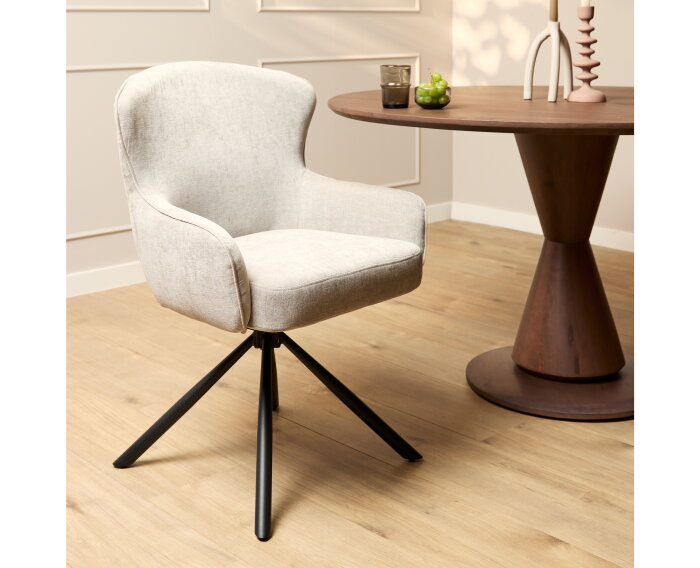 Eetkamerstoel Hanna | Beige | Met armleuning