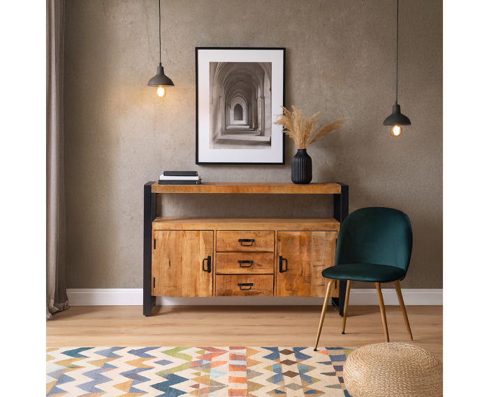 Dressoir Britt mangohout 2 deurs 135 cm - Naturel