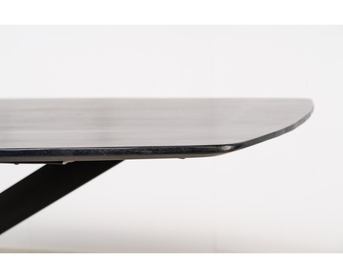 Eettafel Florence mangohout Deens ovaal 220x100 cm - Zwart | Glad